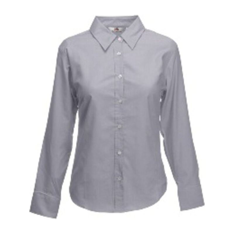 F15<br> LADY FIT LONG SLEEVE OXFORD SHIRT
