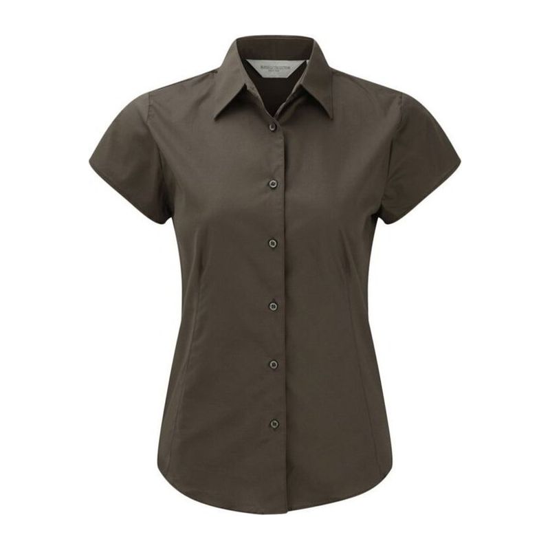 947F<br> LADIES SHORT SLEEVE EASY CARE FITTED SHIRT